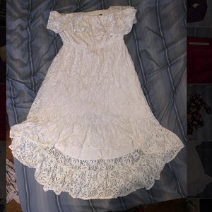 Lacy Crochet High-low Dress